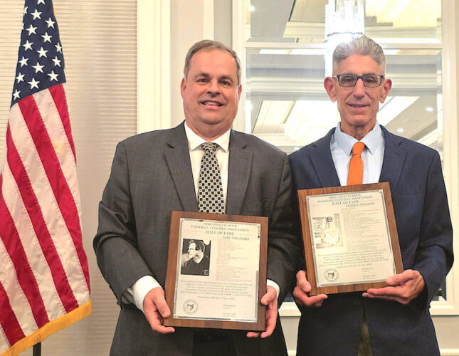 LISBON FOOTBALL COACHES HONORED